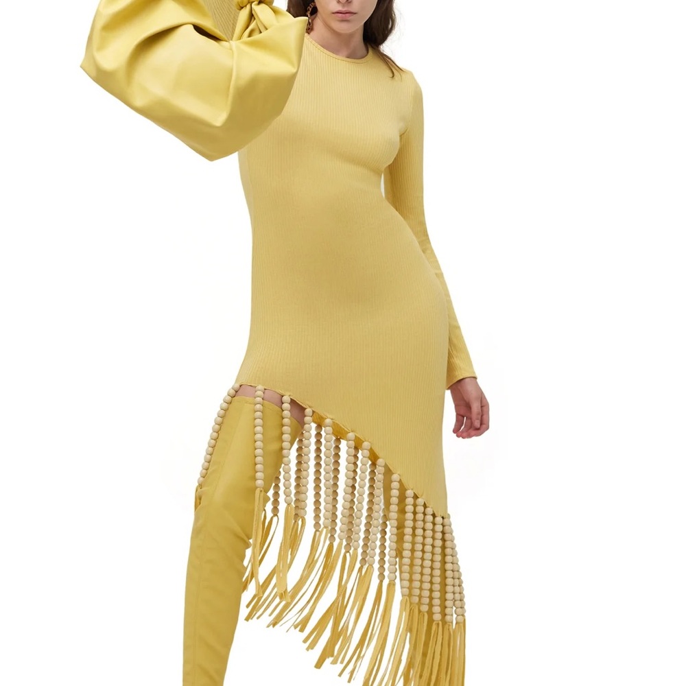 Simon Miller FINE RIB TOPSY DRESS IN BUTTER